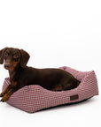 Cama para perros Vichy granate