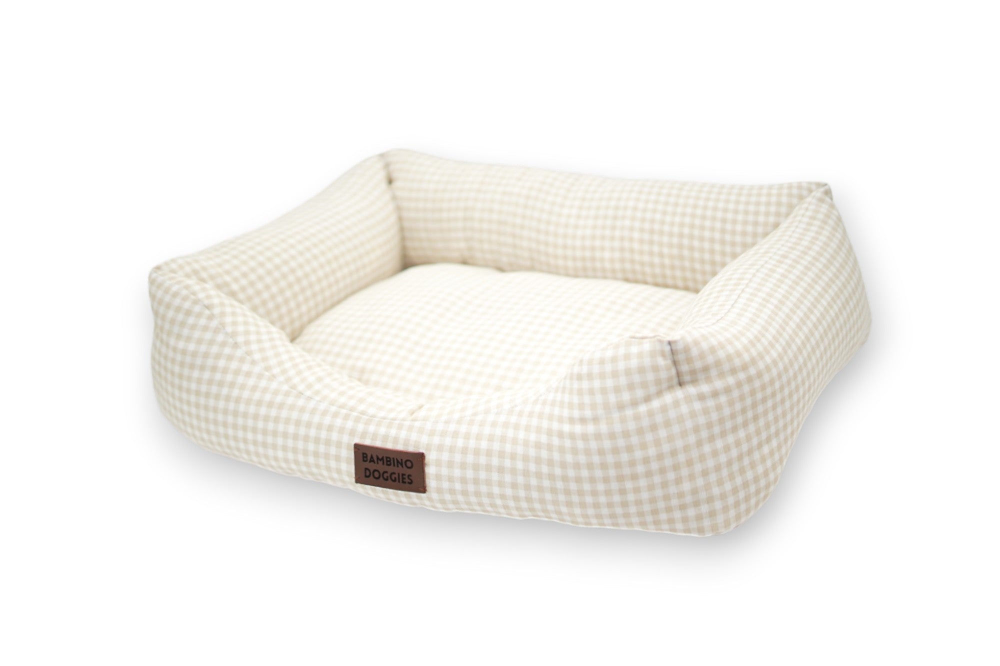 Cama para perros vichy beige
