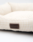 Cama para perros vichy beige