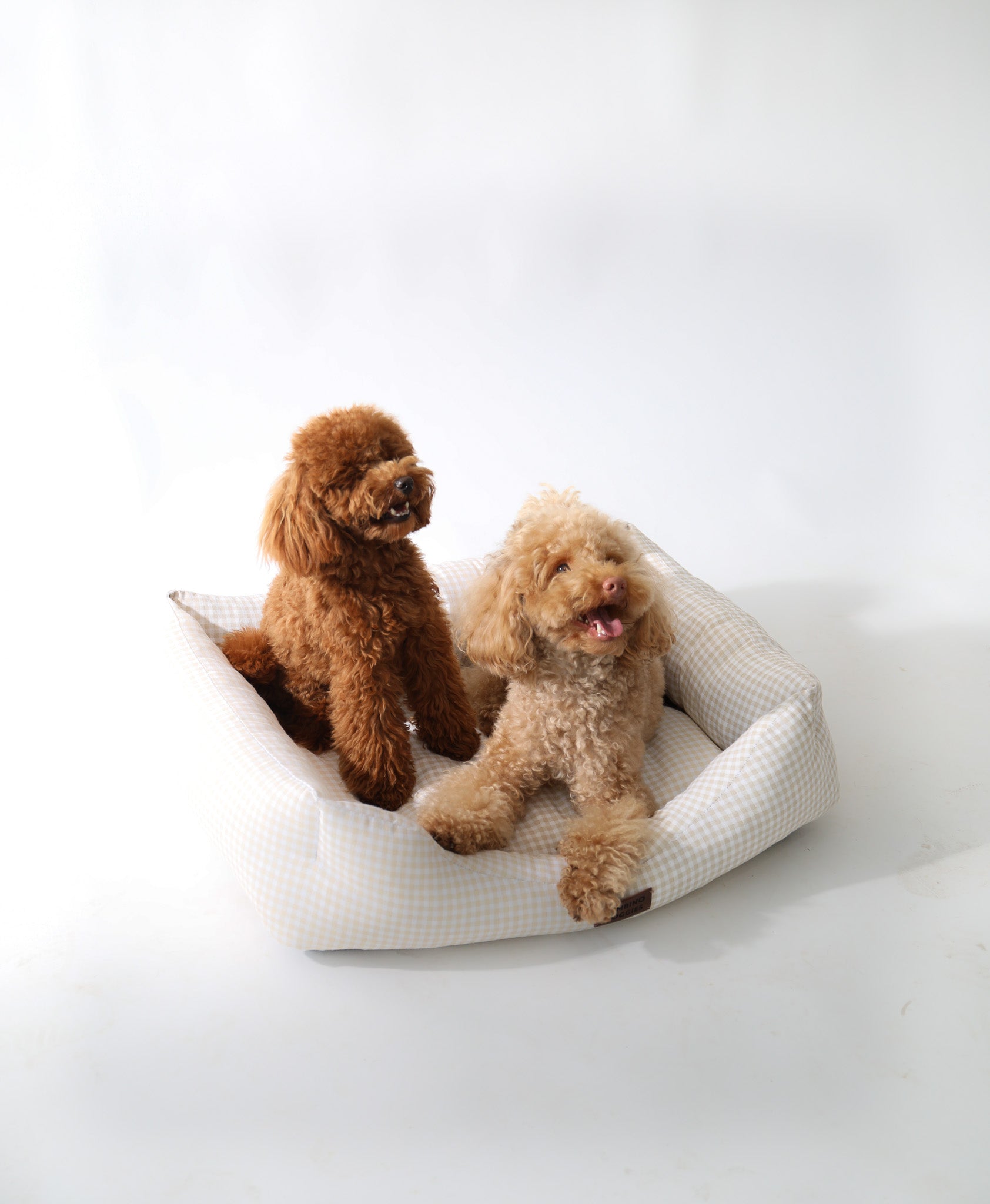 Cama para perros vichy beige