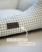 Cama para perros Vichy granate