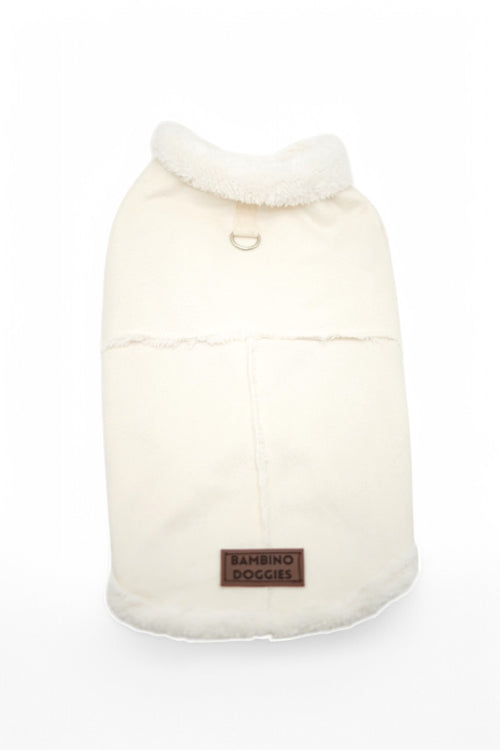 Abrigo para perros borreguito beige