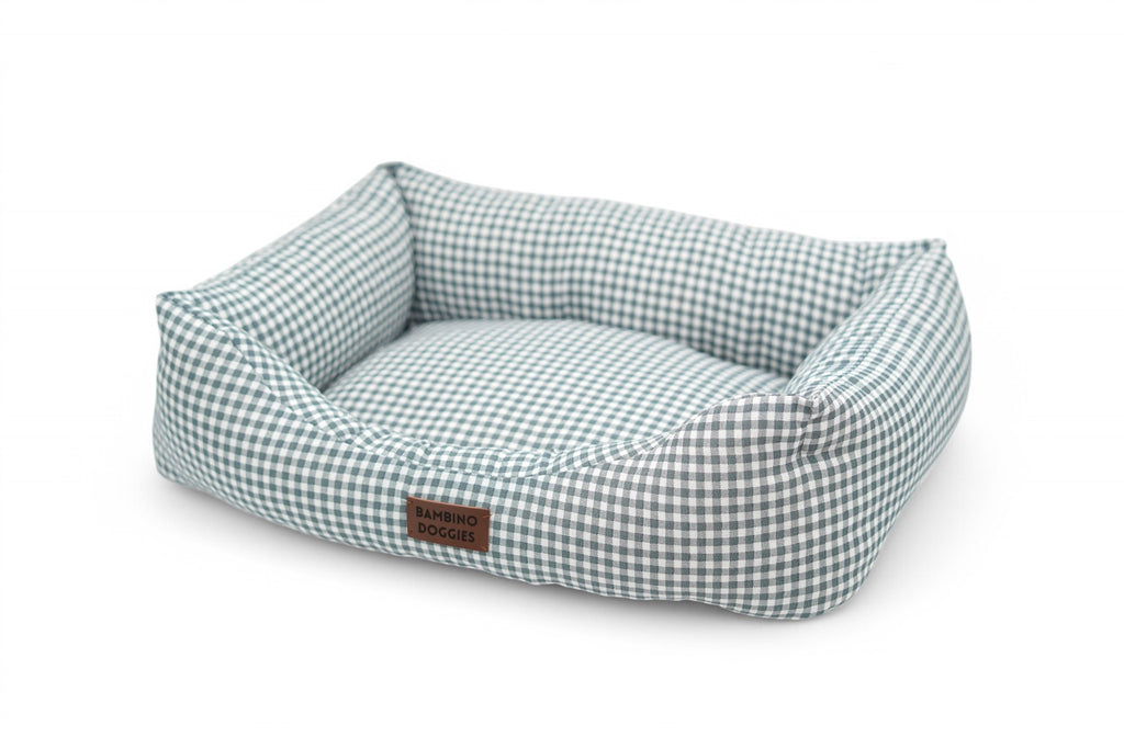 Cama para perros Vichy turquesa