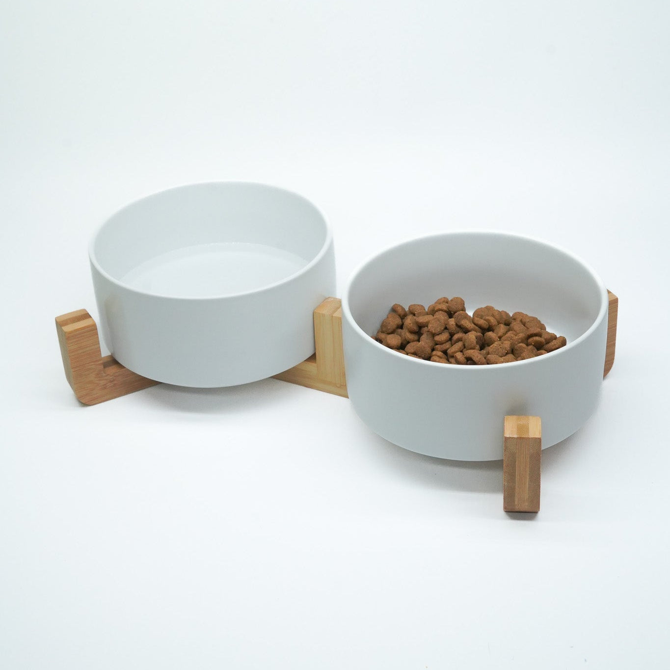 Comedero doble para perros blanco