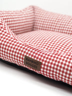 Cama para perros Vichy granate