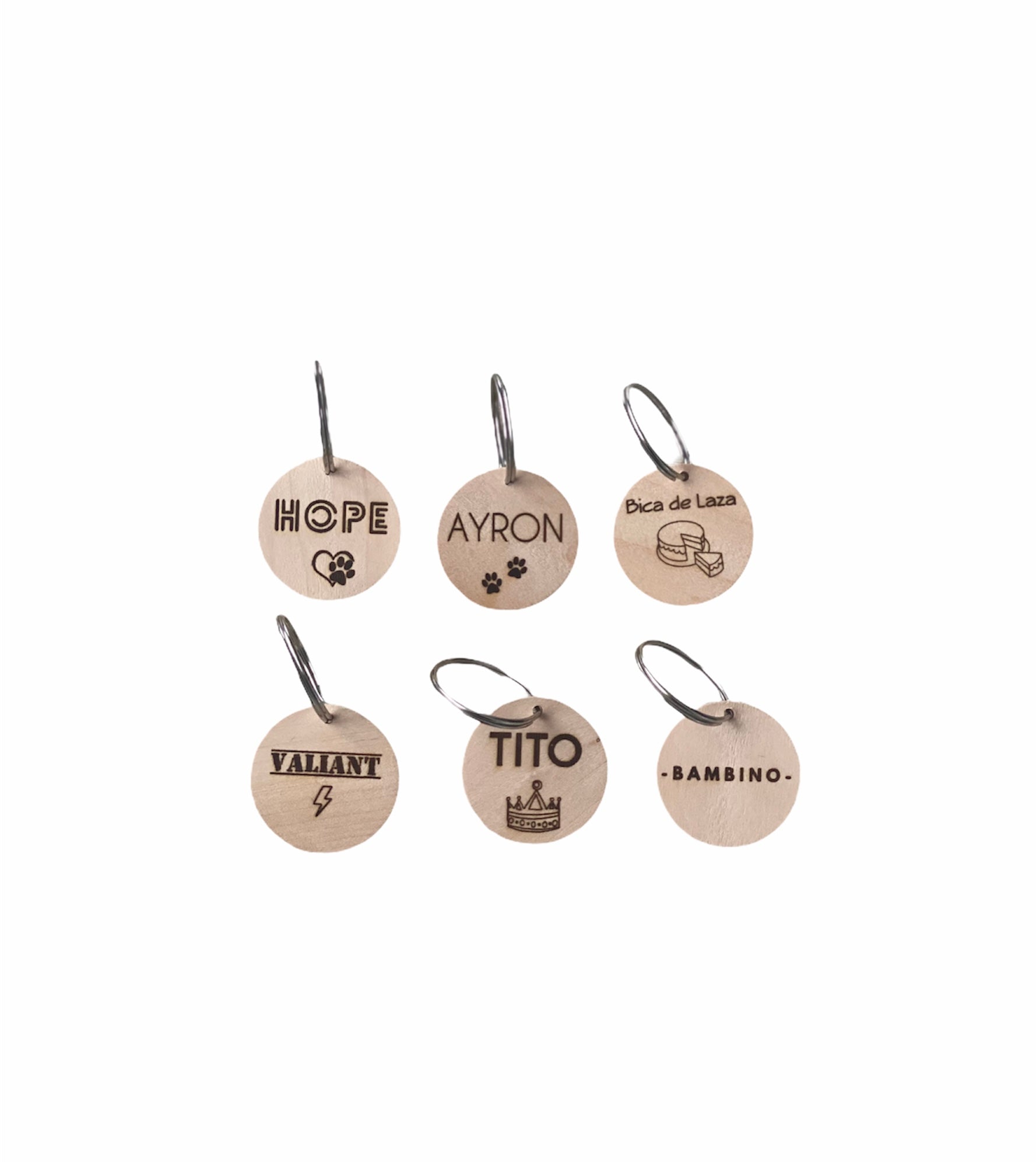 Placa identificativa madera para perros